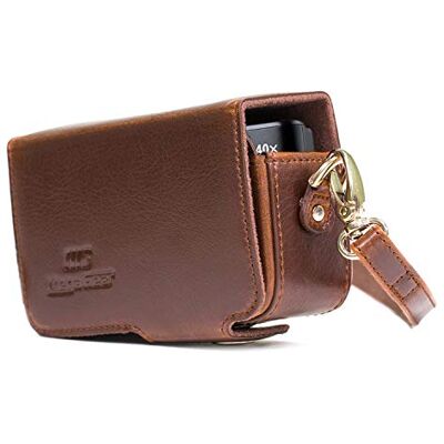 MegaGear MG1510 Capa para Canon PowerShot SX740 HS/SX730 HS (de couro, com correia) cor castanho-escuro MegaGear MG1510 Capa para Canon PowerShot SX740 HS/SX730 HS (de couro, com correia) cor castanho-escuro