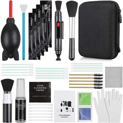 Zacro Kits de Limpeza Profissional para Câmaras Reflex 71 em 1 para Câmaras Reflex e Lente Óptica para Câmaras Digitais DSLR Rebel EOS, Olympus, Carcaça Impermeável para Câmaras, Computador, Telemóvel Preto Zacro Kits de Limpeza Profissional para Câmaras Reflex 71 em 1 para Câmaras Reflex e Lente Óptica para Câmaras Digitais DSLR Rebel EOS, Olympus, Carcaça Impermeável para Câmaras, Computador, Telemóvel Preto