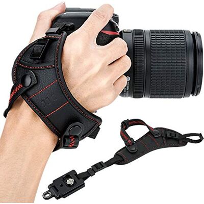 JJC Correia de Pulso para a câmera DSLR, vermelho Alça de pulso acolchoada segura para lata. EOS 6D, 5D, 7D, 90D, 80D, Rebel T8i T7i, Nik. D7500, D7200, D5600, D750, D780 JJC Correia de Pulso para a câmera DSLR, vermelho Alça de pulso acolchoada segura para lata. EOS 6D, 5D, 7D, 90D, 80D, Rebel T8i T7i, Nik. D7500, D7200, D5600, D750, D780
