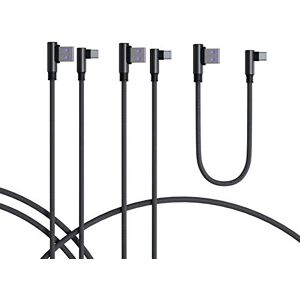 TECHGEAR - Cabo USB-C 3 Pack - 90 Graus - Cabo USB-C TECHGEAR - Cabo USB-C 3 Pack - 90 Graus - Cabo USB-C