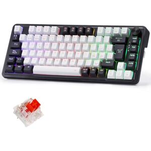 Redragon K673 Pro 75% Gasket RGB teclado mecânico, teclado de jogo com botão rotativo, 82 teclas, 2,4 Ghz/BT/USB-C, espumas absorventes de som, Hot-Swap interruptor vermelho, bateria 4000 mAh, QWERTY Redragon K673 Pro 75% Gasket RGB teclado mecânico, teclado de jogo com botão rotativo, 82 teclas, 2,4 Ghz/BT/USB-C, espumas absorventes de som, Hot-Swap interruptor vermelho, bateria 4000 mAh, QWERTY