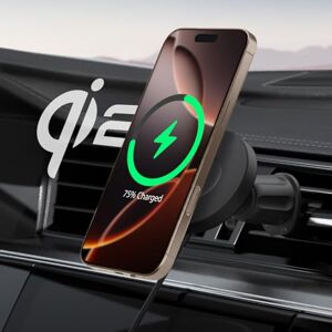Spigen OneTap Pro 4 MagFit Qi2 15 W carregador sem fios Magsafe rápido montagem no carro, suporte para telefone carro, compatível com iPhone 16, 15, 14, 13, 12 séries, gancho de ventilação Spigen OneTap Pro 4 MagFit Qi2 15 W carregador sem fios Magsafe rápido montagem no carro, suporte para telefone carro, compatível com iPhone 16, 15, 14, 13, 12 séries, gancho de ventilação