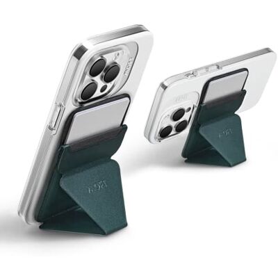 MOFT Carteira Magsafe para iPhone 15 14 13 12 séries, suporte magnético de couro vegan para telefone porta-cartões com 3 ângulos de visão, força magnética melhorada (cerco lago verde) MOFT Carteira Magsafe para iPhone 15 14 13 12 séries, suporte magnético de couro vegan para telefone porta-cartões com 3 ângulos de visão, força magnética melhorada (cerco lago verde)