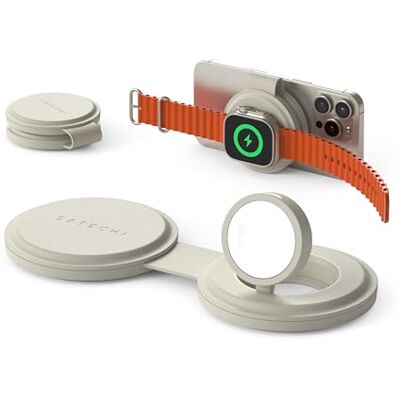 SATECHI OntheGo™ Carregador Sem Fios Dobrável 2 em 1, Estação de Carregamento Rápido Qi2 a 15W para Séries iPhone 17 16 15 a 12, 5W para Apple Watch e AirPods, Carregador de Indução para Viagens SATECHI OntheGo™ Carregador Sem Fios Dobrável 2 em 1, Estação de Carregamento Rápido Qi2 a 15W para Séries iPhone 17 16 15 a 12, 5W para Apple Watch e AirPods, Carregador de Indução para Viagens