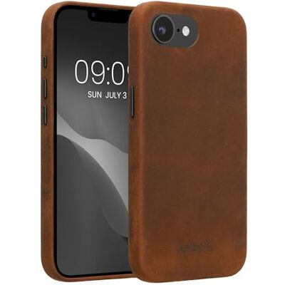 kalibri Capa compatível com Apple iPhone 17e / iPhone 16e capa de couro para telemóvel Cover traseiro em castanho kalibri Capa compatível com Apple iPhone 17e / iPhone 16e capa de couro para telemóvel Cover traseiro em castanho