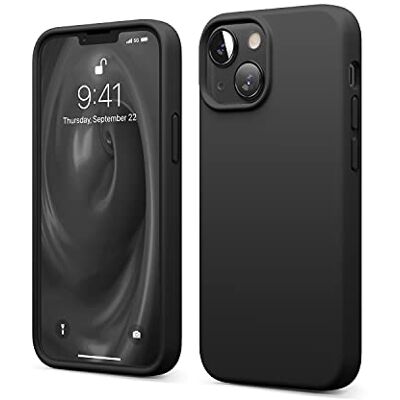 elago Capa de Silicone Líquida Compatível com iPhone 13 Mini (5,4"), Silicone Premium, Proteção Completa À Prova de Choques, Revestimento Anti-Aranhazos de Microfibra Suave (Preto) Silicona Premium, Protección Completa Antigolpes, Revestimiento de Micro elago Capa de Silicone Líquida Compatível com iPhone 13 Mini (5,4"), Silicone Premium, Proteção Completa À Prova de Choques, Revestimento Anti-Aranhazos de Microfibra Suave (Preto) Silicona Premium, Protección Completa Antigolpes, Revestimiento de Micro