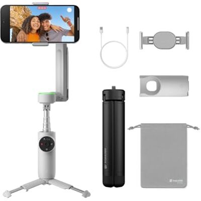 Insta360 Flow Pro Pacote de tripé Pro estabilizador de telefone alimentado por IA, rastreamento infinito de 360º, estabilização de 3 eixos, tripé incorporado, portátil e dobrável Insta360 Flow Pro Pacote de tripé Pro estabilizador de telefone alimentado por IA, rastreamento infinito de 360º, estabilização de 3 eixos, tripé incorporado, portátil e dobrável