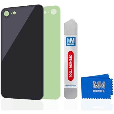 MMOBIEL Substituição de vidro traseiro compatível com iPhone SE 2020/8-4,7 polegadas, cobertura traseira de vidro real, inclui ferramenta de abertura e adesivo, cor preta MMOBIEL Substituição de vidro traseiro compatível com iPhone SE 2020/8-4,7 polegadas, cobertura traseira de vidro real, inclui ferramenta de abertura e adesivo, cor preta