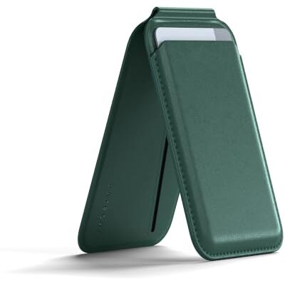 SATECHI Carteira MagSafe e suporte para iPhone, porta-cartões magnético com suporte, NFC e 4 espaços para cartões, compatível com iPhone 17 a 12, material premium (PU), Verde pinho, Tamanho único Cartera MagSafe: 4 tarjetas, fuerza magnética de 900 g, N SATECHI Carteira MagSafe e suporte para iPhone, porta-cartões magnético com suporte, NFC e 4 espaços para cartões, compatível com iPhone 17 a 12, material premium (PU), Verde pinho, Tamanho único Cartera MagSafe: 4 tarjetas, fuerza magnética de 900 g, N