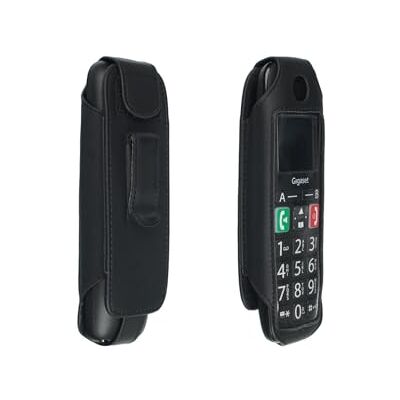 caseroxx Saco de couro com clipe para cinto compatível com Gigaset E290 de couro real, bolsa com clipe para cinto e janela em preto caseroxx Saco de couro com clipe para cinto compatível com Gigaset E290 de couro real, bolsa com clipe para cinto e janela em preto
