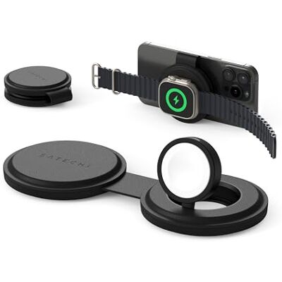 SATECHI OntheGo™ Carregador Sem Fios Dobrável 2 em 1, Estação de Carregamento Rápido Qi2 a 15W para Séries iPhone 17 16 15 a 12, 5W para Apple Watch e AirPods, Carregador de Indução para Viagens SATECHI OntheGo™ Carregador Sem Fios Dobrável 2 em 1, Estação de Carregamento Rápido Qi2 a 15W para Séries iPhone 17 16 15 a 12, 5W para Apple Watch e AirPods, Carregador de Indução para Viagens