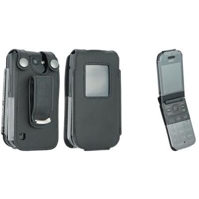 caseroxx Bolsa de couro com clipe para o cinto para Nokia 2720 Flip, capa em couro real em preto caseroxx Bolsa de couro com clipe para o cinto para Nokia 2720 Flip, capa em couro real em preto
