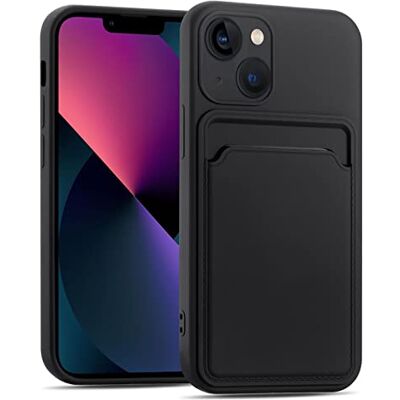 Verco Para iPhone 13 Mini capa com porta-cartões, capa protetora com ranhura para cartões, proteção anti-choque de TPU e forro de microfibra, compatível com iPhone 13 Mini (5,4 polegadas), preto Verco Para iPhone 13 Mini capa com porta-cartões, capa protetora com ranhura para cartões, proteção anti-choque de TPU e forro de microfibra, compatível com iPhone 13 Mini (5,4 polegadas), preto