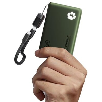 INIU Power Bank, pequeno carregamento rápido de 45 W 10000 mAh USB C Cabo USB C removível, adequado para avião, essenciais de viagem, bateria portátil para iPhone 18 17 16 Pro, Samsung, verde INIU Power Bank, pequeno carregamento rápido de 45 W 10000 mAh USB C Cabo USB C removível, adequado para avião, essenciais de viagem, bateria portátil para iPhone 18 17 16 Pro, Samsung, verde