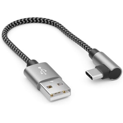 deleyCON 0,15 m Cabo USB A a USB C, Conector USB-C em ângulo de 90°, cabo de carregamento curto de 15 cm, A a C para iPhone 15 17 16 Pro Max Samsung S25 S24 Pixel iPad Pro MacBook Air Tablets Switch deleyCON 0,15 m Cabo USB A a USB C, Conector USB-C em ângulo de 90°, cabo de carregamento curto de 15 cm, A a C para iPhone 15 17 16 Pro Max Samsung S25 S24 Pixel iPad Pro MacBook Air Tablets Switch