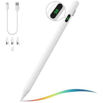 MoKo Lápis táctil universal para ecrã tátil, branco Carregamento rápido, ecrã de energia, compatível com Apple iPad iPhone Samsung Lenovo, tablets iOS Android & Smartphones MoKo Lápis táctil universal para ecrã tátil, branco Carregamento rápido, ecrã de energia, compatível com Apple iPad iPhone Samsung Lenovo, tablets iOS Android & Smartphones