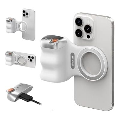 TELESIN Fun Shot Handle Grip Movil, suporte magnético para smartphone com Punho com controlo remoto Bluetooth removível, 1/4 rosca, compatível com iPhone/Android, para Selfie/Vlog/vídeo TELESIN Fun Shot Handle Grip Movil, suporte magnético para smartphone com Punho com controlo remoto Bluetooth removível, 1/4 rosca, compatível com iPhone/Android, para Selfie/Vlog/vídeo