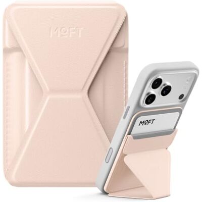 MOFT Suporte magnético para carteira compatível com iPhone 17/16/15/14/13/12, ajuste de ângulo e suporte de telefone compatível com Magsafe MOVAS, rosa pêssego MOFT Suporte magnético para carteira compatível com iPhone 17/16/15/14/13/12, ajuste de ângulo e suporte de telefone compatível com Magsafe MOVAS, rosa pêssego