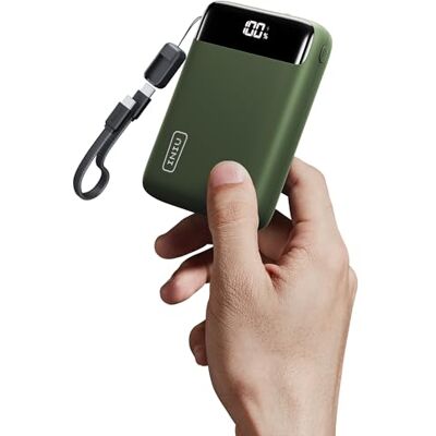 INIU Power Bank, pequeno 20000 mAh 22,5 W bateria de carregamento rápido Bateria portátil com cabo USB C removível, adequado para avião, essenciais de viagem para iPhone 18 17 16, Samsung S25, verde INIU Power Bank, pequeno 20000 mAh 22,5 W bateria de carregamento rápido Bateria portátil com cabo USB C removível, adequado para avião, essenciais de viagem para iPhone 18 17 16, Samsung S25, verde