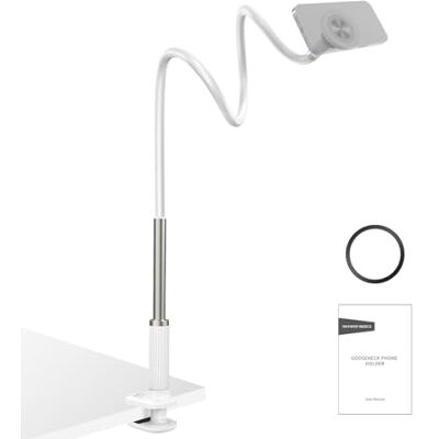NEEWER Basics Suporte magnético para telemóvel de mesa Overhead a 360 ° com braço flexível, compatível com MagSafe iPhone Android Samsung para vídeo em cama, PA151 branco NEEWER Basics Suporte magnético para telemóvel de mesa Overhead a 360 ° com braço flexível, compatível com MagSafe iPhone Android Samsung para vídeo em cama, PA151 branco