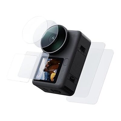TELESIN Protetor de ecrã de vidro temperado para DJI Osmo Action 6 (2 jogos), protetor de ecrã de vidro temperado para DJI Osmo Action 6 acessórios, dureza 9H, anti-riscos e anti-impressões TELESIN Protetor de ecrã de vidro temperado para DJI Osmo Action 6 (2 jogos), protetor de ecrã de vidro temperado para DJI Osmo Action 6 acessórios, dureza 9H, anti-riscos e anti-impressões