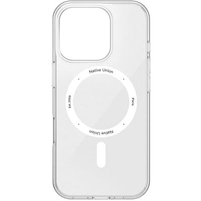 Native Union (Re Clear capa: Transparente anti-amarelecimento, compatível com MagSafe e ímanes integrados, materiais reciclados, ultra resistente com proteção antiquedas militar iPhone 16P. Native Union (Re Clear capa: Transparente anti-amarelecimento, compatível com MagSafe e ímanes integrados, materiais reciclados, ultra resistente com proteção antiquedas militar iPhone 16P.