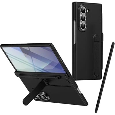 BAILI Capa para Galaxy Z Fold 6 com suporte, protetor de ecrã frontal, ranhura para S Pen, proteção de dobradiça, cobertura completa para Samsung Galaxy Z Fold6 com lápis ótico preto BAILI Capa para Galaxy Z Fold 6 com suporte, protetor de ecrã frontal, ranhura para S Pen, proteção de dobradiça, cobertura completa para Samsung Galaxy Z Fold6 com lápis ótico preto