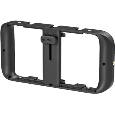 NEEWER Suporte estabilizador para telemóvel, gaiola de vídeo compatível com iPhone, Samsung Galaxy Android, suporte estabilizador com sapato frio e rosca de 1/4 polegadas para gravação de vídeo e NEEWER Suporte estabilizador para telemóvel, gaiola de vídeo compatível com iPhone, Samsung Galaxy Android, suporte estabilizador com sapato frio e rosca de 1/4 polegadas para gravação de vídeo e