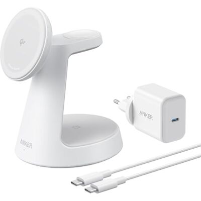 Anker MagGo Fone de ouvido, Smartphone, Relógio inteligente Branco Carregamento sem fios - Wireless Charging Station Anker MagGo Fone de ouvido, Smartphone, Relógio inteligente Branco Carregamento sem fios - Wireless Charging Station