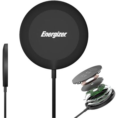 Energizer Carregador de 15 W MagSafe carregador sem fios magnético rápido para iPhone, Wireless Charger cabo de carregamento magnético para USB-C (1 M), compatível com iPhone 15 Samsung (WCP119) Energizer Carregador de 15 W MagSafe carregador sem fios magnético rápido para iPhone, Wireless Charger cabo de carregamento magnético para USB-C (1 M), compatível com iPhone 15 Samsung (WCP119)