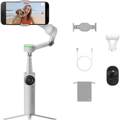 Insta360 Flow 2 Pro Kit para vlog Cinza Gimbal de telefone IA, Acompanhamento em mais de 200 apps com Apple DockKit, Acompanhamento Panorâmico 360º, tripé/Selfie Stick, Controle Remoto e Montagem de Insta360 Flow 2 Pro Kit para vlog Cinza Gimbal de telefone IA, Acompanhamento em mais de 200 apps com Apple DockKit, Acompanhamento Panorâmico 360º, tripé/Selfie Stick, Controle Remoto e Montagem de