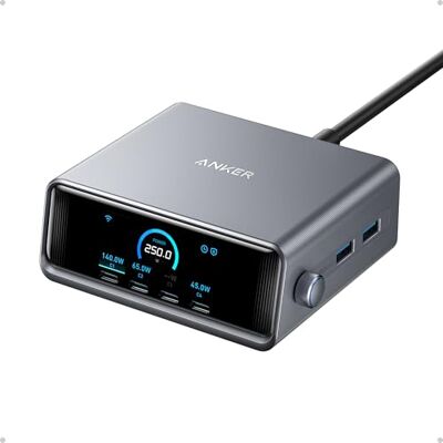 Carregador Anker Prime 250W GaN - Carregamento rápido Carregador Anker Prime 250W GaN - Carregamento rápido