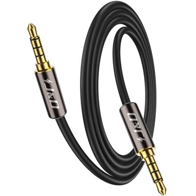 J&D Cabo TRRS 3,5 mm, 1/8 polegadas 4 polos TRRS macho para macho cabo de extensão auxiliar para auriculares, raios de carro, telefones e altifalantes, 0,9 metros J&D Cabo TRRS 3,5 mm, 1/8 polegadas 4 polos TRRS macho para macho cabo de extensão auxiliar para auriculares, raios de carro, telefones e altifalantes, 0,9 metros