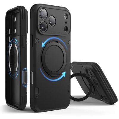 elago Capa magnética Armor com suporte de anel para iPhone 17 Pro MAX (6,9"), compatível com MagSafe, anel giratório de 360°, estrutura resistente anti-choques, design duradouro (preto) elago Capa magnética Armor com suporte de anel para iPhone 17 Pro MAX (6,9"), compatível com MagSafe, anel giratório de 360°, estrutura resistente anti-choques, design duradouro (preto)