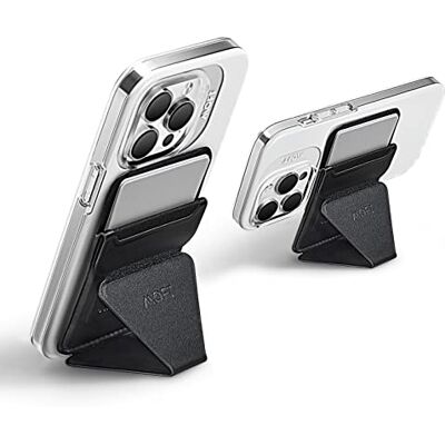 MOFT Carteira Magsafe para iPhone 15 14 13 12 séries, suporte magnético de couro vegan para telefone porta-cartões com 3 ângulos de visão, força magnética melhorada (preto) MOFT Carteira Magsafe para iPhone 15 14 13 12 séries, suporte magnético de couro vegan para telefone porta-cartões com 3 ângulos de visão, força magnética melhorada (preto)