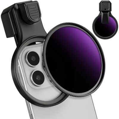 K&F CONCEPT ND1000000 67 mm Filtro com clipe universal para telemóvel ND Fixo 20 paragens OD6.0, para fotografia solar e clipses, compatível com Samsung e Huawei, inclui clipe e estojo EVA-FP102 K&F CONCEPT ND1000000 67 mm Filtro com clipe universal para telemóvel ND Fixo 20 paragens OD6.0, para fotografia solar e clipses, compatível com Samsung e Huawei, inclui clipe e estojo EVA-FP102