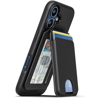 ENCASED Capa para iPhone 17 com porta-cartões magnético dobrável e suporte, compatível com MagSafe (preto) ENCASED Capa para iPhone 17 com porta-cartões magnético dobrável e suporte, compatível com MagSafe (preto)