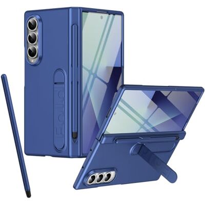 BAILI Capa para Galaxy Z Fold 4 com suporte, protetor de ecrã frontal, ranhura para S Pen, proteção de dobradiça, cobertura completa para Samsung Galaxy Z Fold4 com lápis ótico azul escuro BAILI Capa para Galaxy Z Fold 4 com suporte, protetor de ecrã frontal, ranhura para S Pen, proteção de dobradiça, cobertura completa para Samsung Galaxy Z Fold4 com lápis ótico azul escuro