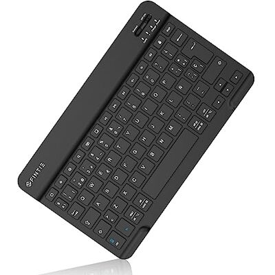 FINTIE Teclado espanhol Ñ Bluetooth sem fios super fino (4 mm) de 10 polegadas para iPad, iPad Pro, iPad Air, tablet Android/Samsung/Huawei/Xiaomi preto FINTIE Teclado espanhol Ñ Bluetooth sem fios super fino (4 mm) de 10 polegadas para iPad, iPad Pro, iPad Air, tablet Android/Samsung/Huawei/Xiaomi preto