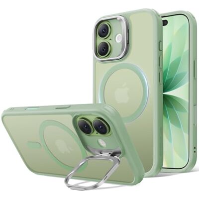 ESR Classic Hybrid capa para iPhone 17 com suporte Flex, verde claro mate Anti-amarelecimento durável, suporte para câmara, compatível com MagSafe, proteção militar 3X, capa magnética ESR Classic Hybrid capa para iPhone 17 com suporte Flex, verde claro mate Anti-amarelecimento durável, suporte para câmara, compatível com MagSafe, proteção militar 3X, capa magnética