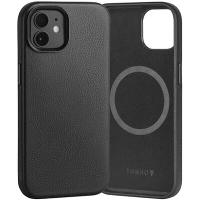 TORRO Capa compatível com iPhone 12/12 Pro, capa fina de couro de primeira qualidade compatível com MagSafe (preto) TORRO Capa compatível com iPhone 12/12 Pro, capa fina de couro de primeira qualidade compatível com MagSafe (preto)