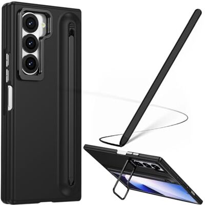 BAILI Capa para Galaxy Z Fold6 com lápis ótico, capa Fold 6 com suporte ranhura para S Pen, capa protetora de ecrã frontal para Samsung Galaxy Z Fold6 com suporte dobrável preto BAILI Capa para Galaxy Z Fold6 com lápis ótico, capa Fold 6 com suporte ranhura para S Pen, capa protetora de ecrã frontal para Samsung Galaxy Z Fold6 com suporte dobrável preto