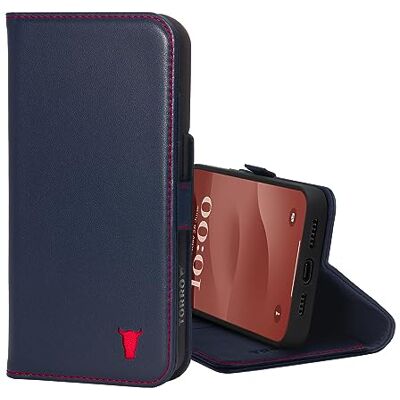 TORRO Capa compatível com iPhone 15 Pro MAX capa tipo carteira de couro premium com suporte e ranhuras para cartões (compatível com carregadores oficiais MagSafe) azul-marinho TORRO Capa compatível com iPhone 15 Pro MAX capa tipo carteira de couro premium com suporte e ranhuras para cartões (compatível com carregadores oficiais MagSafe) azul-marinho
