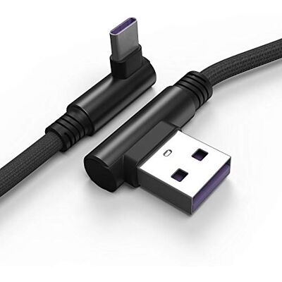 TECHGEAR Cabo USB C de 1 m USB tipo C de 90 graus de sincronização em ângulo reto e cabo de carregamento rápido compatível com Huawei P30, Moto G9, G8, Samsung Note 20, S20, S10, A21s, A20e, A51 TECHGEAR Cabo USB C de 1 m USB tipo C de 90 graus de sincronização em ângulo reto e cabo de carregamento rápido compatível com Huawei P30, Moto G9, G8, Samsung Note 20, S20, S10, A21s, A20e, A51
