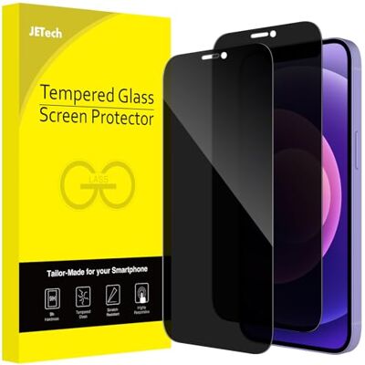 JETech Protetor de ecrã de privacidade para iPhone 12 mini, 2 unidades Anti-espionagem vidro temperado cobertura completa, proteção borda a borda, amigável para capa, HD claro JETech Protetor de ecrã de privacidade para iPhone 12 mini, 2 unidades Anti-espionagem vidro temperado cobertura completa, proteção borda a borda, amigável para capa, HD claro