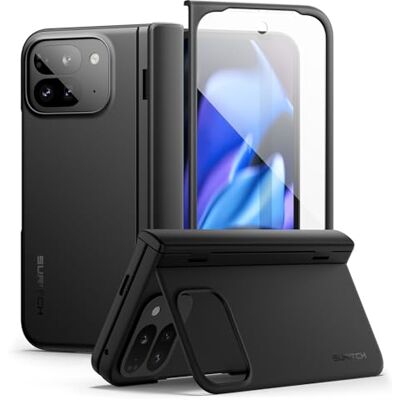 SURITCH Capa compatível com Google Pixel 9 Pro Fold com suporte de proteção de dobradiça e protetor de ecrã capa protetora fina resistente a impactos para Pixel 9 Pro Fold 2024 preto SURITCH Capa compatível com Google Pixel 9 Pro Fold com suporte de proteção de dobradiça e protetor de ecrã capa protetora fina resistente a impactos para Pixel 9 Pro Fold 2024 preto