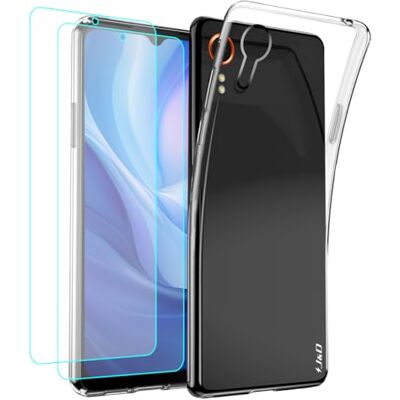 J&D Compatível com Samsung Galaxy Xcover 7 capa, vidro claro anti-amarelo capa com (2 pacotes) protetores de ecrã, TPU silicone Bumper capa pour Galaxy Xcover 7, transparente J&D Compatível com Samsung Galaxy Xcover 7 capa, vidro claro anti-amarelo capa com (2 pacotes) protetores de ecrã, TPU silicone Bumper capa pour Galaxy Xcover 7, transparente