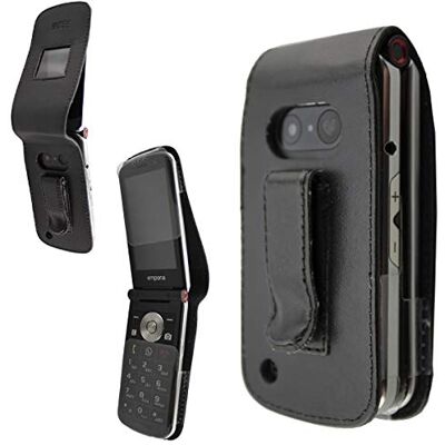 caseroxx Bolsa de couro com clipe para cinto para Emporia TOUCHsmart V188, capa em couro real em preto caseroxx Bolsa de couro com clipe para cinto para Emporia TOUCHsmart V188, capa em couro real em preto