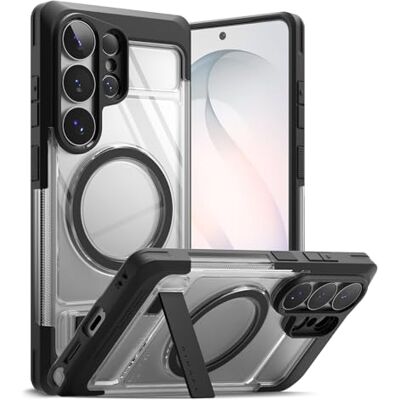 Ringke UX Magnetic Capa para Samsung Galaxy S26 Ultra, compatível com MagSafe, capa resistente com suporte de aço inoxidável e íman potente Clear Ringke UX Magnetic Capa para Samsung Galaxy S26 Ultra, compatível com MagSafe, capa resistente com suporte de aço inoxidável e íman potente Clear