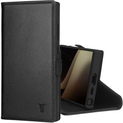 TORRO Capa compatível com Samsung Galaxy S24 Ultra 5G capa tipo carteira de couro premium com suporte e ranhuras para cartões (preto) TORRO Capa compatível com Samsung Galaxy S24 Ultra 5G capa tipo carteira de couro premium com suporte e ranhuras para cartões (preto)